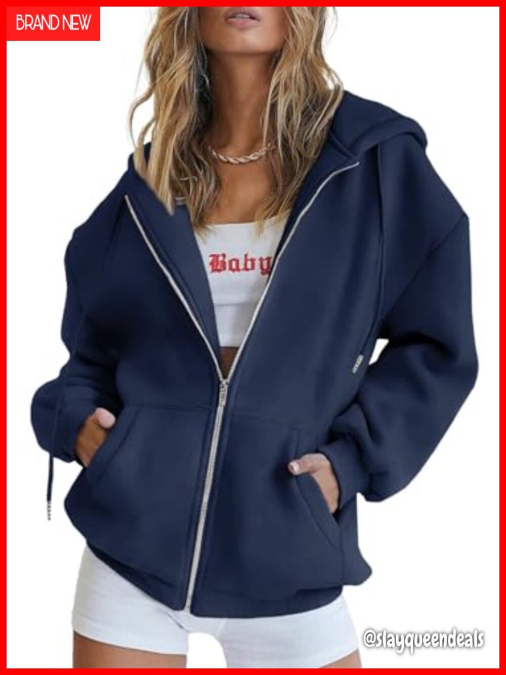 Women's Zip Up Fleece Lined Hoodie Sweatshirt Casual Long Sleeve